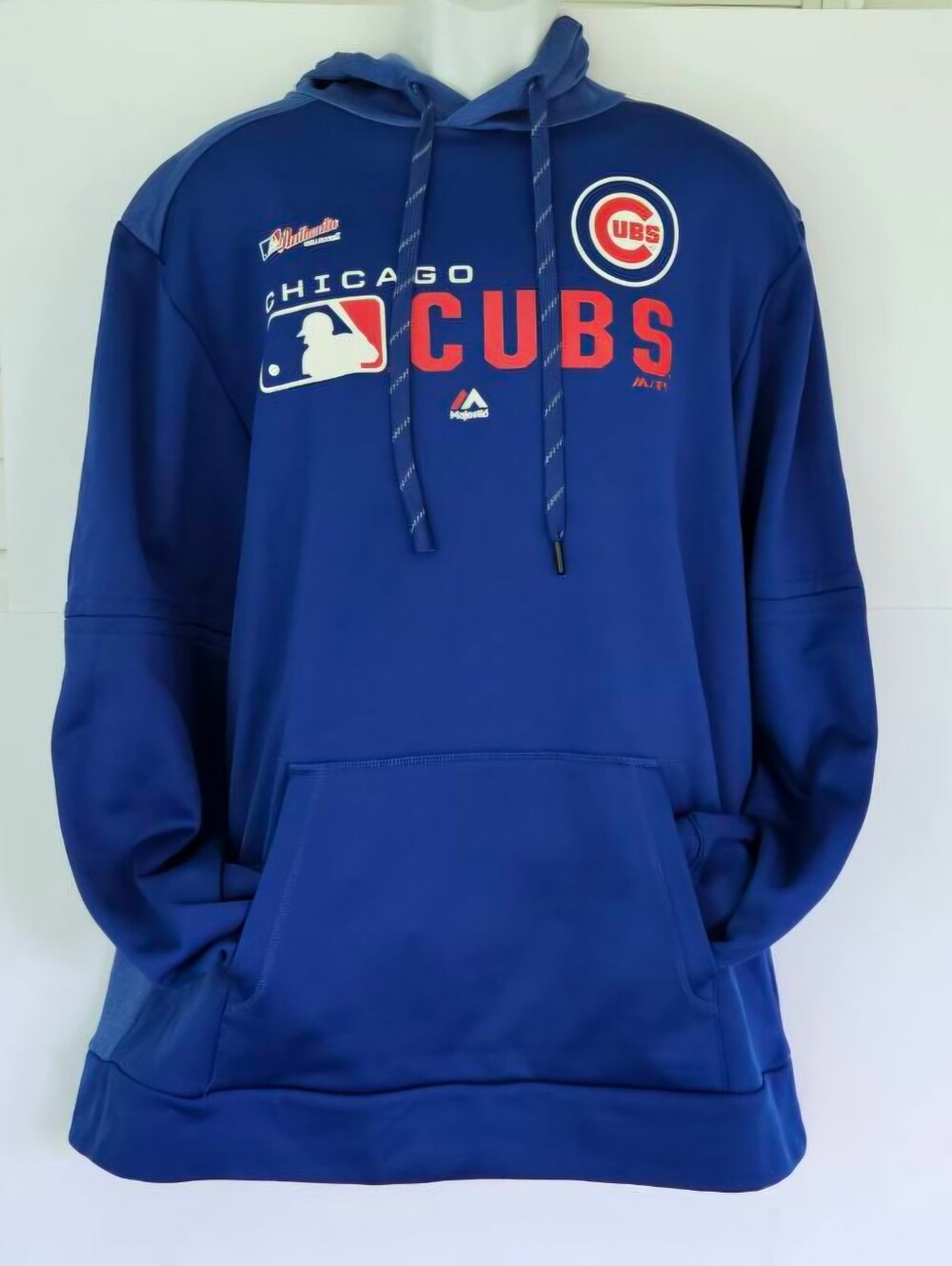 Chicago Cubs Majestic Authentic Men's Large Blue Hoodie Pullover MLB Baseball